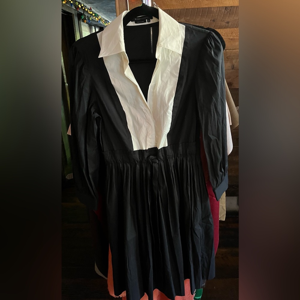 BCBG Black and White Cotton Dress Size XS